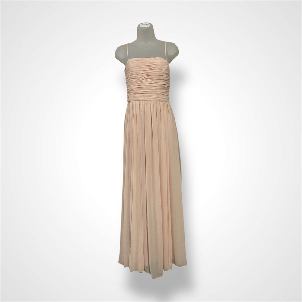 Vera Wang Light Pink / Nude Strapless Long Gown